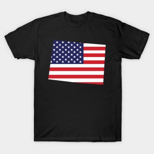 Colorado State Shape Flag Background T-Shirt